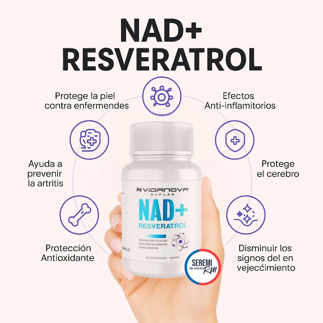 NAD+ RESVERATROL 500MG 60 CAPS ORIGINAL