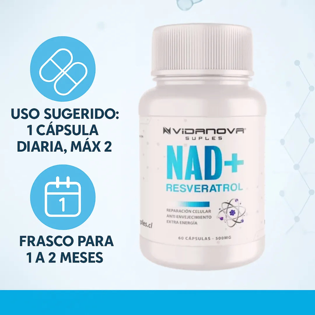 NAD+ RESVERATROL 500MG 60 CAPS ORIGINAL