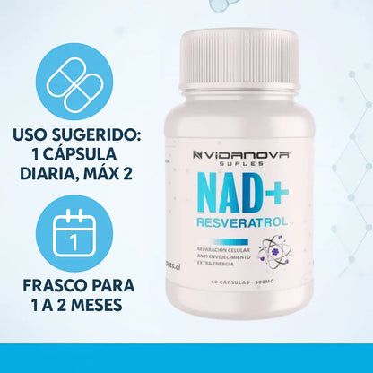 NAD+ RESVERATROL 500MG 60 CAPS ORIGINAL